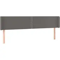 vidaXL Tête de lit avec oreilles Gris 203x16x78/88 cm Similicuir