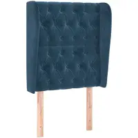 vidaXL Tête de lit avec oreilles bleu foncé 83x23x118/128 cm velours