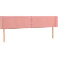 vidaXL Tête de lit avec oreilles rose 203x16x78/88 cm velours