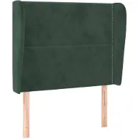 vidaXL Tête de lit avec oreilles vert foncé 103x23x118/128 cm velours