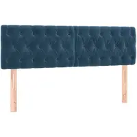 vidaXL Têtes de lit 2 pcs. Bleu foncé 80x7x78/88 cm velours