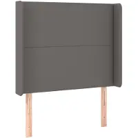 vidaXL Tête de lit avec oreilles Gris 103x16x118/128 cm Similicuir
