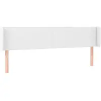 vidaXL Tête de lit avec oreilles blanc 183x16x78/88 cm similicuir