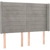 vidaXL Tête de lit avec oreilles gris clair 147x16x118/128 cm velours