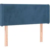 vidaXL Tête de lit avec oreilles bleu foncé 103x16x78/88 cm velours