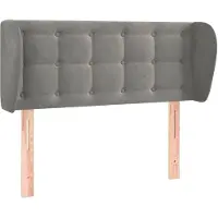 vidaXL Tête de lit avec oreilles gris clair 93x23x78/88 cm velours