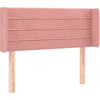 vidaXL Tête de lit avec oreilles rose 83x16x78/88 cm velours