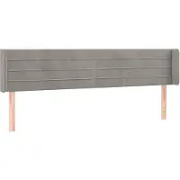 vidaXL Tête de lit avec oreilles gris clair 183x16x78/88 cm velours