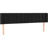 vidaXL Tête de lit avec oreilles noir 203x16x78/88 cm velours