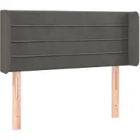 vidaXL Tête de lit avec oreilles gris foncé 103x16x78/88 cm velours
