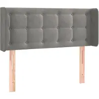 vidaXL Tête de lit avec oreilles gris clair 83x16x78/88 cm velours