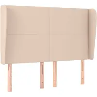 vidaXL Tête de lit avec oreilles Cappuccino-Brun 147x23x118/128cm Similicuir