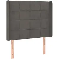 vidaXL Tête de lit avec oreilles gris foncé 93x16x118/128 cm velours