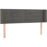 vidaXL Tête de lit avec oreilles gris foncé 147x16x78/88 cm velours