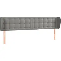 vidaXL Tête de lit avec oreilles gris clair 203x23x78/88 cm velours