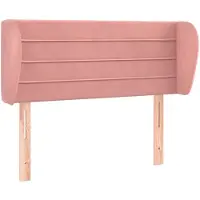 vidaXL Tête de lit avec oreilles rose 103x23x78/88 cm velours
