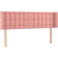 vidaXL Tête de lit avec oreilles rose 147x16x78/88 cm velours