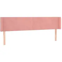 vidaXL Tête de lit avec oreilles rose 203x16x78/88 cm velours