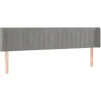 vidaXL Tête de lit avec oreilles gris clair 183x16x78/88 cm velours