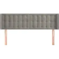 vidaXL Tête de lit avec oreilles gris clair 147x16x78/88 cm velours