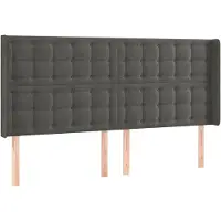 vidaXL Tête de lit avec oreilles gris foncé 183x16x118/128 cm velours