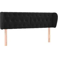 vidaXL Tête de lit avec oreilles noir 163x23x78/88 cm velours