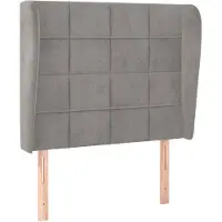 vidaXL Tête de lit avec oreilles gris clair 93x23x118/128 cm velours