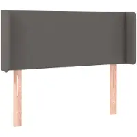 vidaXL Tête de lit avec oreilles Gris 103x16x78/88 cm Similicuir
