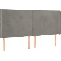 vidaXL Tête de lit avec oreilles gris clair 183x16x118/128 cm velours