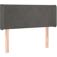 vidaXL Tête de lit avec oreilles gris foncé 83x16x78/88 cm velours