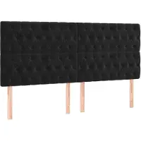 vidaXL Têtes de lit 4 pcs. noir 90x7x78/88 cm velours