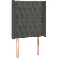 vidaXL Tête de lit avec oreilles gris foncé 83x16x118/128 cm velours
