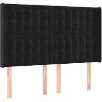 vidaXL Tête de lit avec oreilles noir 147x16x118/128 cm velours