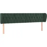 vidaXL Tête de lit avec oreilles vert foncé 183x23x78/88 cm velours