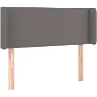 vidaXL Tête de lit avec oreilles Gris 83x16x78/88 cm Similicuir