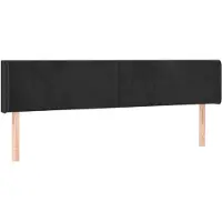 vidaXL Tête de lit avec oreilles Noir 163x16x78/88 cm Velours