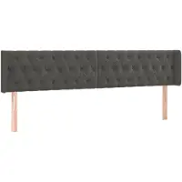 vidaXL Tête de lit avec oreilles gris foncé 203x16x78/88 cm velours