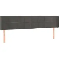 vidaXL Tête de lit avec oreilles gris foncé 163x16x78/88 cm velours