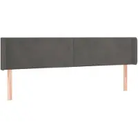 vidaXL Tête de lit avec oreilles gris foncé 203x16x78/88 cm velours