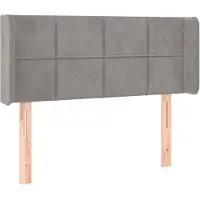 vidaXL Tête de lit avec oreilles gris clair 103x16x78/88 cm velours