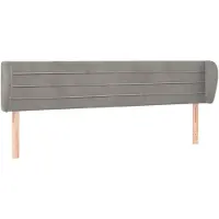 vidaXL Tête de lit avec oreilles gris clair 163x23x78/88 cm velours