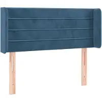 vidaXL Tête de lit avec oreilles bleu foncé 103x16x78/88 cm velours