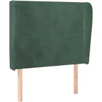 vidaXL Tête de lit avec oreilles vert foncé 103x23x118/128 cm velours