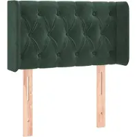 vidaXL Tête de lit avec oreilles vert foncé 83x16x78/88 cm velours