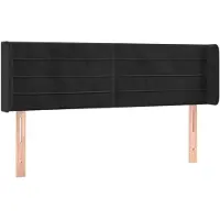 vidaXL Tête de lit avec oreilles noir 147x16x78/88 cm velours