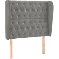 vidaXL Tête de lit avec oreilles gris clair 93x23x118/128 cm velours