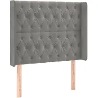 vidaXL Tête de lit avec oreilles gris clair 103x16x118/128 cm velours