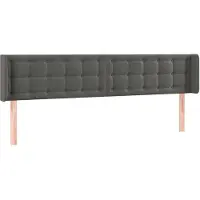 vidaXL Tête de lit avec oreilles gris foncé 163x16x78/88 cm velours