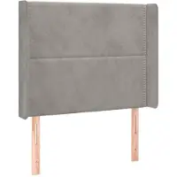 vidaXL Tête de lit avec oreilles gris clair 103x16x118/128 cm velours