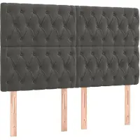 vidaXL Têtes de lit 4 pcs. Gris foncé 80x7x78/88 cm velours